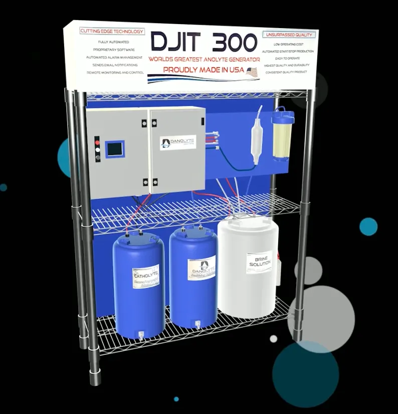 Original manufacturer photograph of Danolyte DJIT 300 on-site HOCl generator